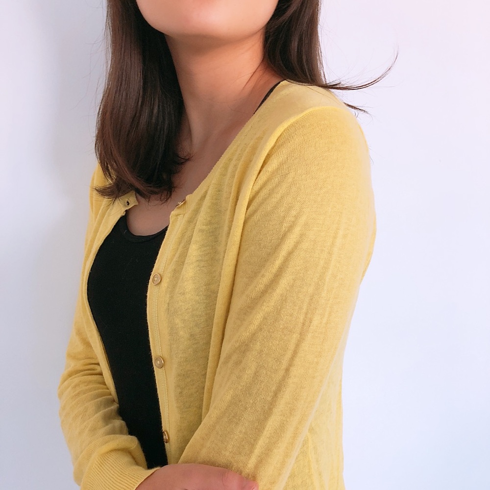 BANANA REPUBLIC YELLOW CARDIGAN